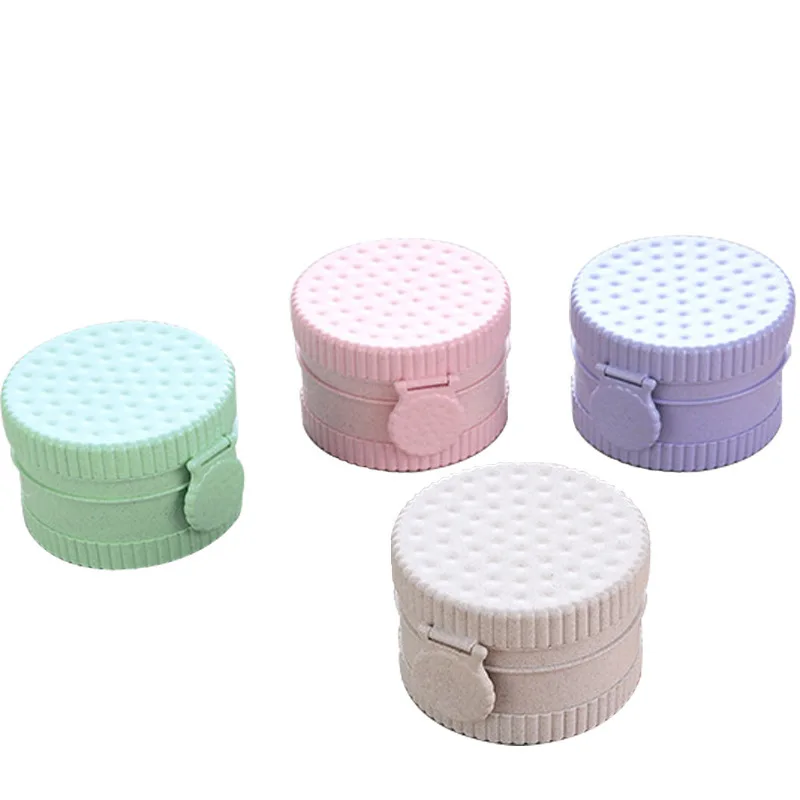 Портативный Круглый двухслойный Ланч-бокс из пшеничного волокна 550 мл