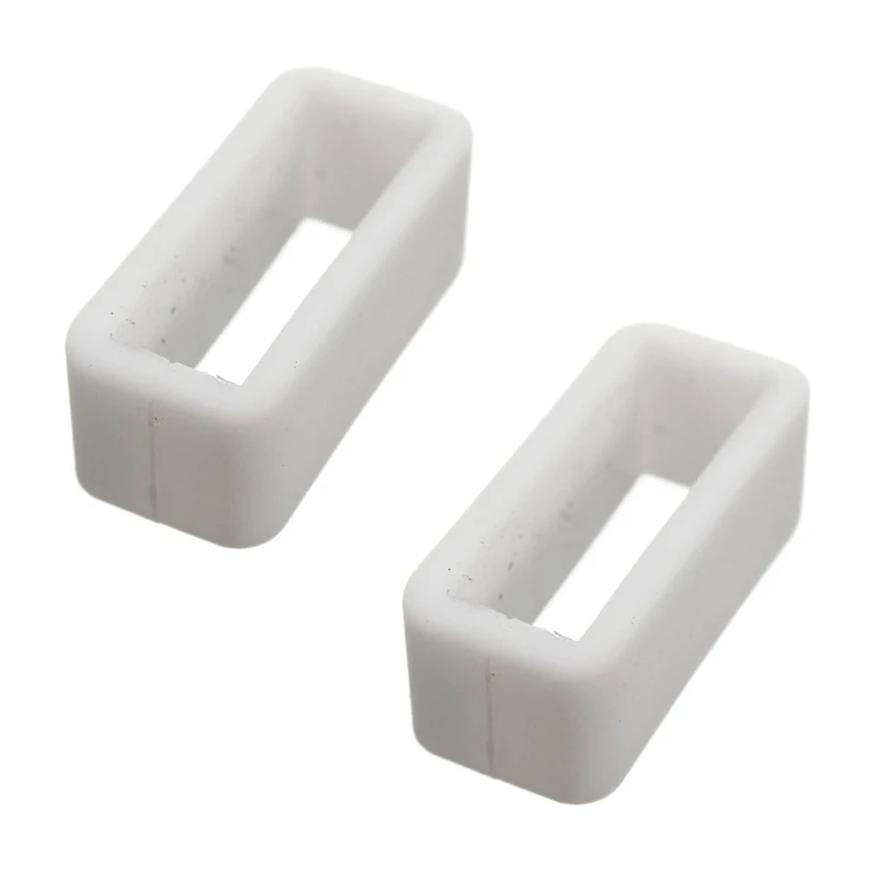 

2X White Watch Strap Replacement Retaining Hoop Loop Rubber Retainer Clasp Buckle Holder 18mm