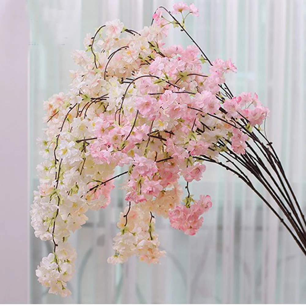 

4pcs artificial Sakura flower vine&artificial Sakura Cherry Blossom flowe vine for home and wedding decoration