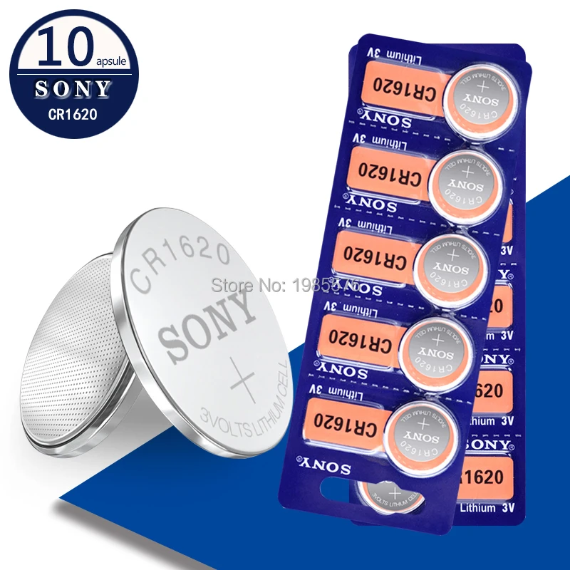 10 шт. для Sony CR1620 Кнопочная батарея ECR1620 DL1620 5009LC литиевая 3V CR 1620 часов электронная