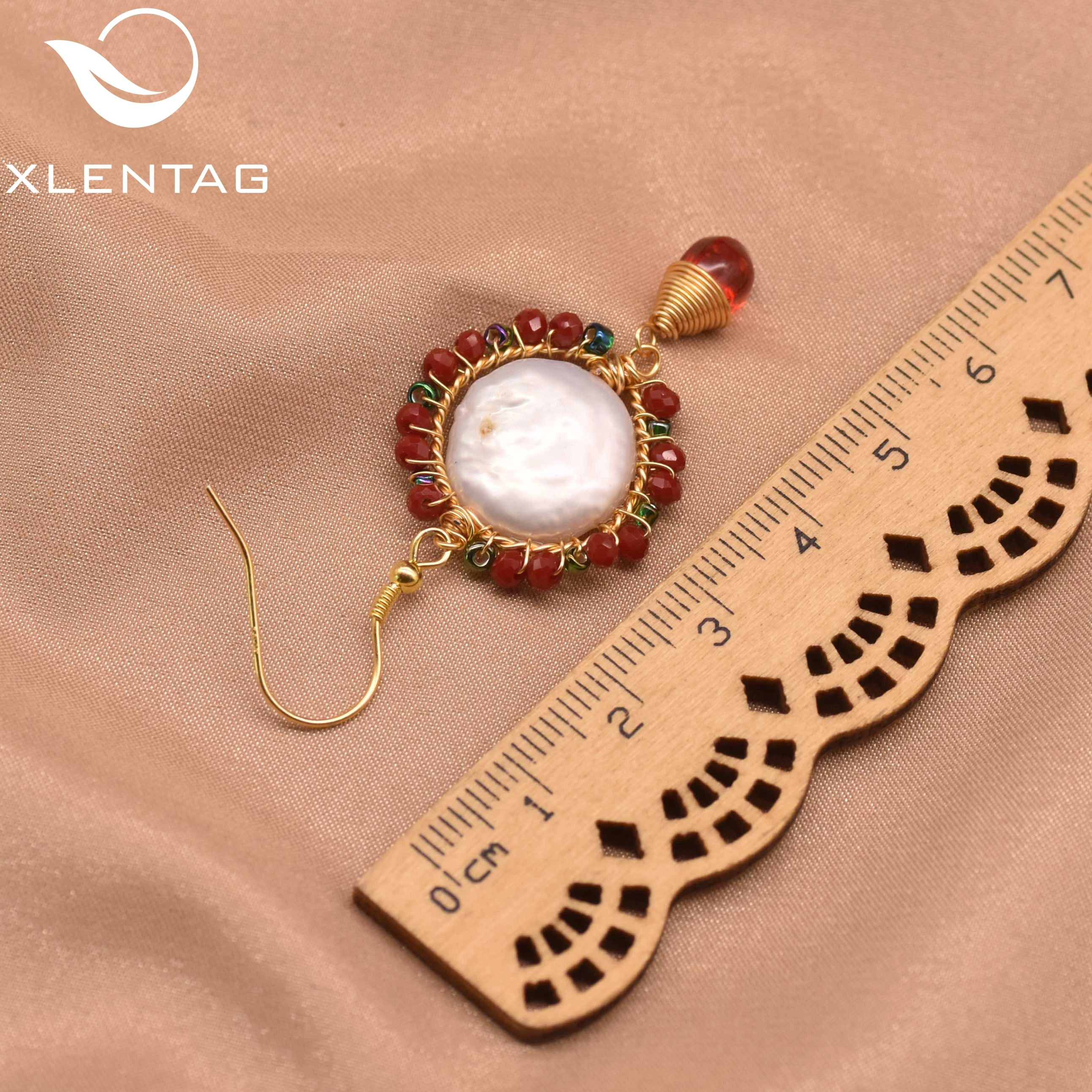 

Xlentag Pure Natural Baroque Pearl Drop Earrings Wedding Women Gifts Retro Atmosphere Simplicity Retro Handmade Jewelry GE1005B