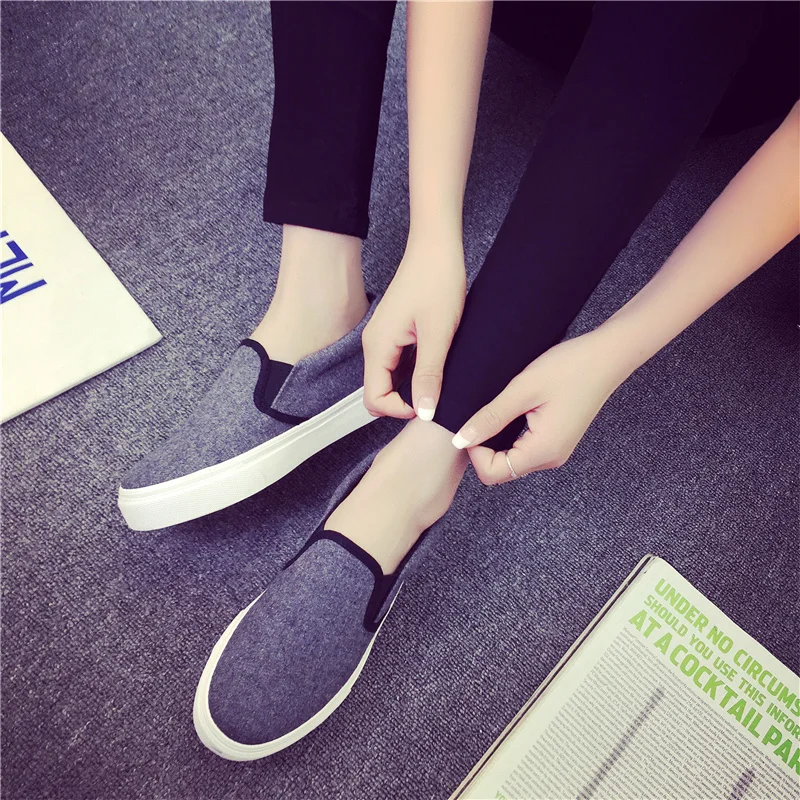Женские лоферы Сезон весна-осень Классическая парусиновая обувь для женщин