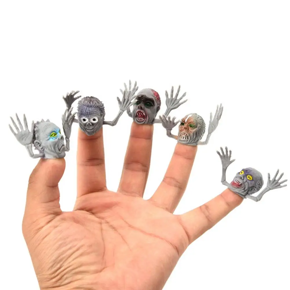 

6pcs Little Monster Finger Puppets Toy 12PCS Mini Ghost Head Zombie Telling Story Puppets Hand PVC Toys Party Halloween Gifts