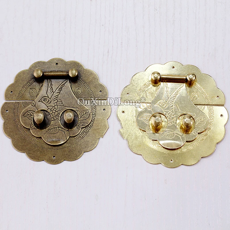 Европейские антикварные 2 шт Чистая латунь засов замка застежка ювелирных