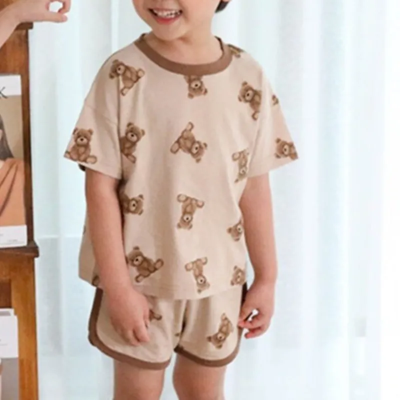 

Summer boys and girls clothes printed short-sleeved suit baby cute cartoon casual two-piece suit baby girl clothes