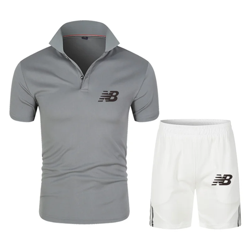 

2021NewMen's Polo Shirts+pants Sets New Summer Casual Tracksuit Men/Women Suit I'm the NB Print Tops+Pants Gyms Fitness Short