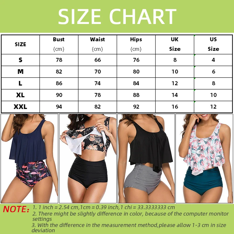 

2020 High Waist Bikinis Set Two Piece Swimsuit Lotus Leaf Print Women Bathing Suit Swimwear Beach Wear Tankinis Biquini Mayo New