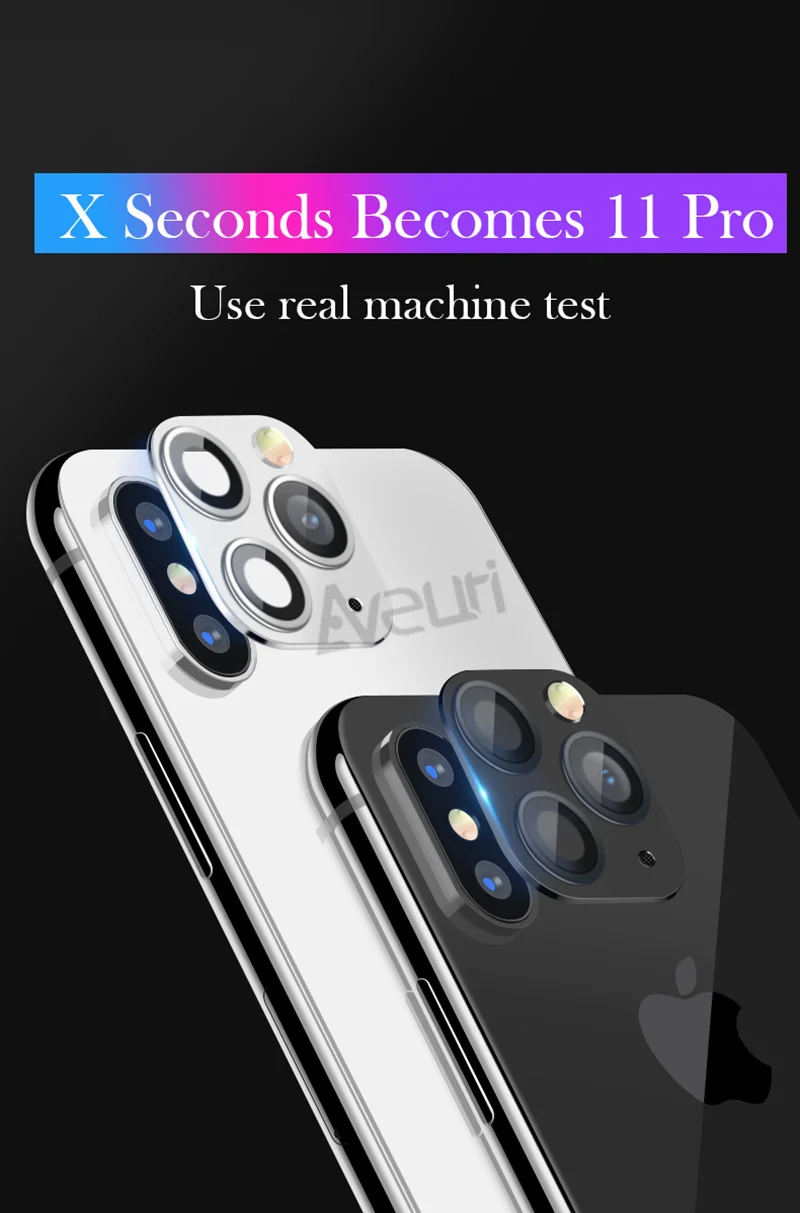 Роскошная наклейка, объектив камеры, сменная секундная стрелка для iPhone X XS MAX, Защитное стекло для iPhone 11 Pro Max, наклейка, поддельная камера