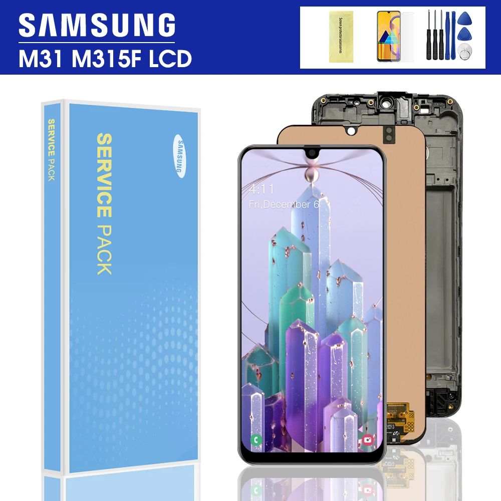 ЖК дисплей 6 4 &quotдля Samsung galaxy M31 M315 SM M315F/DS с сенсорным экраном и дигитайзером в