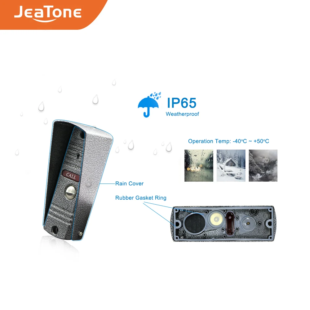 Видеодомофон JeaTone 7 "Проводной ручной ключ домофон камера 1200TVL для улицы ночное