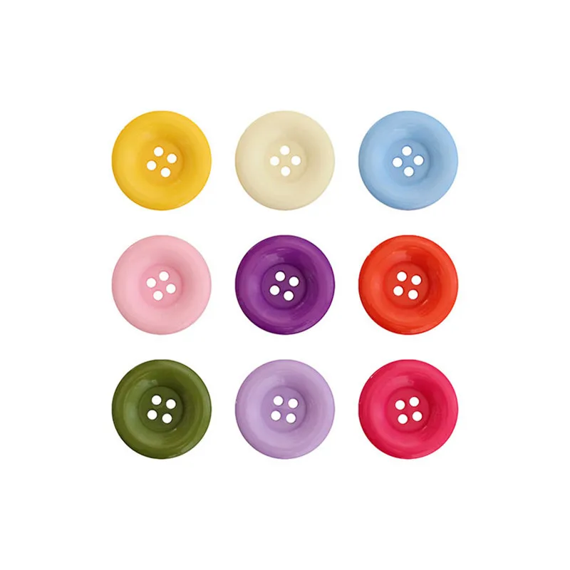 10 PCS 25mm Colored Resin Four Eyes Wide Edge Cuff Button Hand As a DIY Cute Candy Dyed Clothing Button Accessories