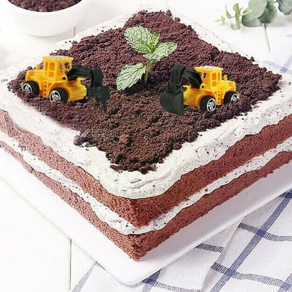 

6Pcs/lot cute mini Engineering Vehicle Toy Car Model Excavator Bulldozer Diecasts Hobbies for kids Baking Cake Decoration 2 P9E5