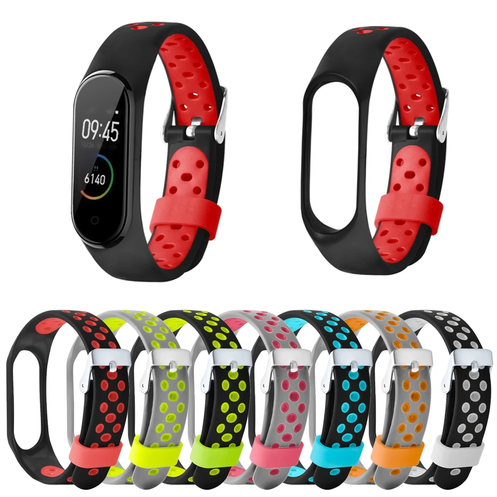 

for Xiaomi Band 4 Double Color Wristbands Bracelet for Xiaomi Mi Band 3 4 Sport Strap Watch Silicone wrist Strap