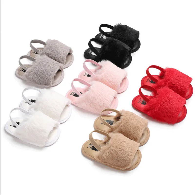 Детские босоножки на плоской подошве с мехом каблуке | Мать и ребенок