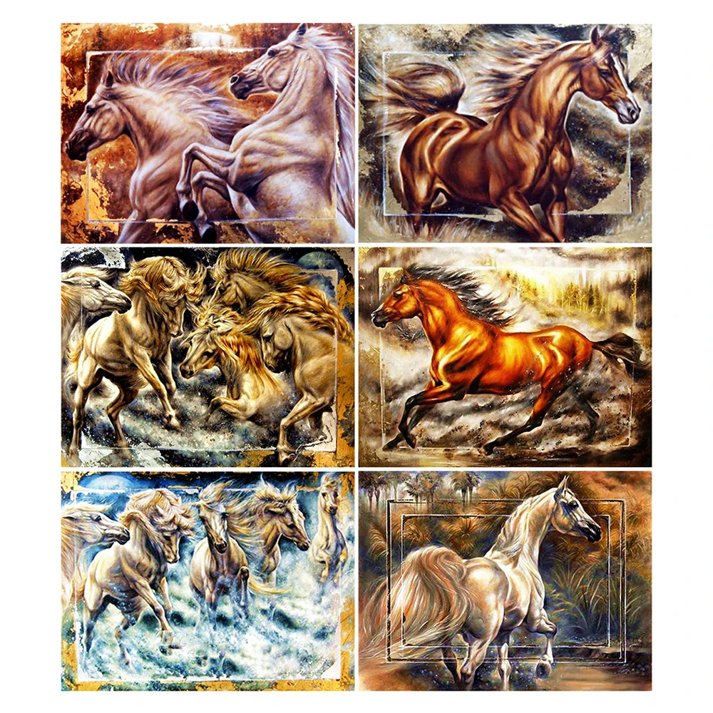 

Холст Размеры полная квадратная алмазная живопись животных 5D алмазная вышивка, лошади DIY живопись Стразы Вышивка крестом украшение дома
