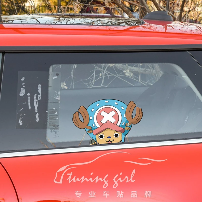 19CM*14CM Car Stickers ONE PIECE Pirates Luffy Chooper Cartoon Funny Creative Decoration For Windshield Auto Tuning Styling D30 |