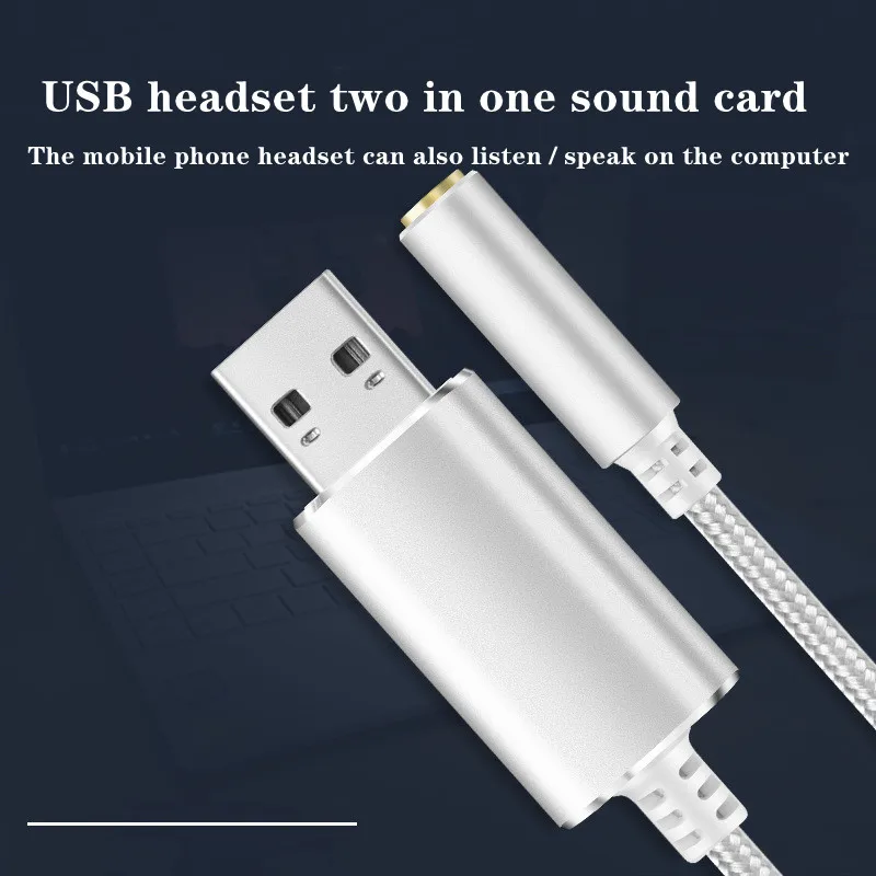 

Sound Card External 3.5mm USB Adapter USB to Headphone Speaker Audio Interface for PC Computer PS4 Headset USB Sound Card