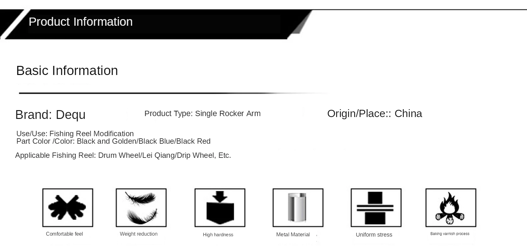 

Fishing Reel Modified Handle Accessories 38MM Anti Sea Thunder Strong Drum Wheel Drop Single Rocker Arm S/D/A Brand Baitcasting