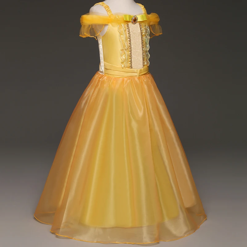 Children Clothing Golden Cosplay Clothes Tulle Gowns Eveving Party Princess Dress 5-14Year Teen Costume | Детская одежда и обувь