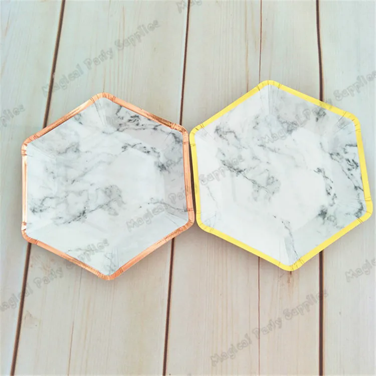 800pcs Gold Dessert Dishes Rose Paper Plates Polka Dot Marble Design Bridal Shower Cake Table Birthday Party Modern Decor|decoration