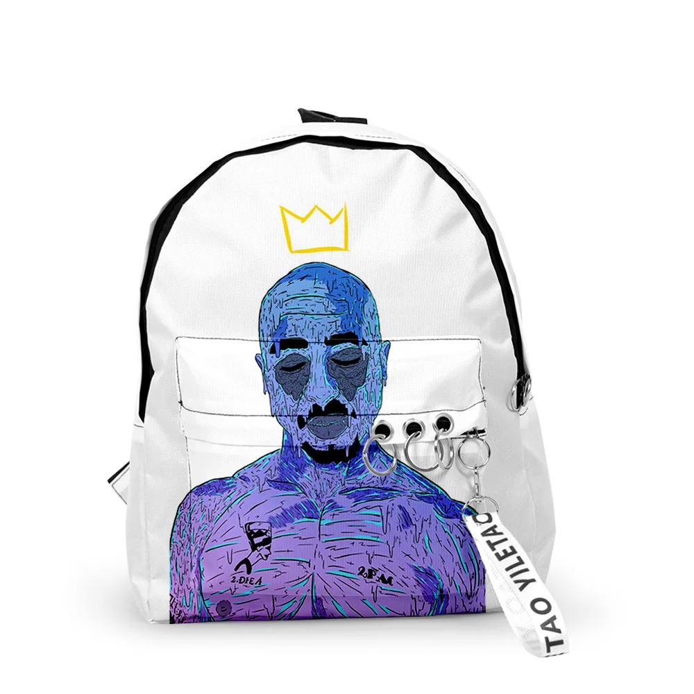 

Peculiar 2pac School Bags Travel Bags Boys Girls Cute Small Bags 2pac 3D Print Oxford Waterproof Key Chain Notebook Backpacks