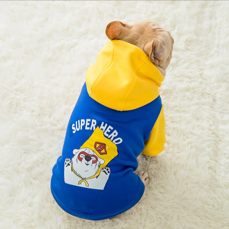 

Bulldog Hoodie Small Dog Fall/winter Warm Clothes Dog Print Hoodies Jacket Teddy Pomeranian Pet Clothes