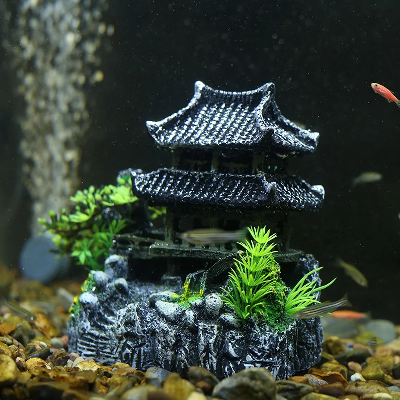 

Aquarium House Ornaments Decoration FishTank Landscaping Fish Shrimp Shelter Aquascape Landscape Home Decor Aquarium Accessories