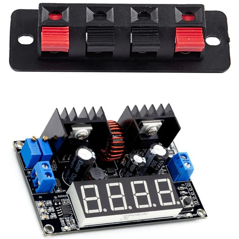 

3Pcs Spring Pressure Audio Connector Board Terminal & 1x DC 8A 180W CC CV Step-Down Power Supply Battery Charging Module