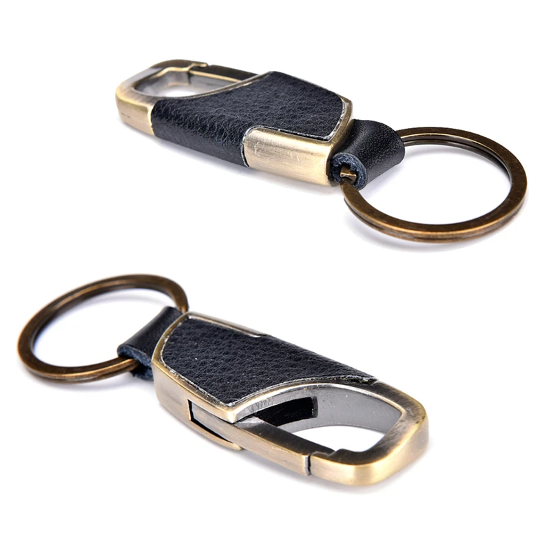 

New Men Creative Metal Leather Key Chain Ring Keyfob Car Keyring Keychain Gift