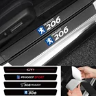 Накладка на порог двери автомобиля, из углеродного волокна, для Peugeot 206 208 306 307 308