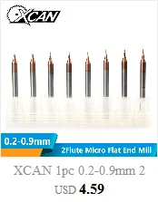 XCAN 1 шт. 90 градусов 2-12 мм Фаска фрезы Фрезы ЧПУ Концевая фреза с фиксированной точкой сверло Карбид Концевая фреза