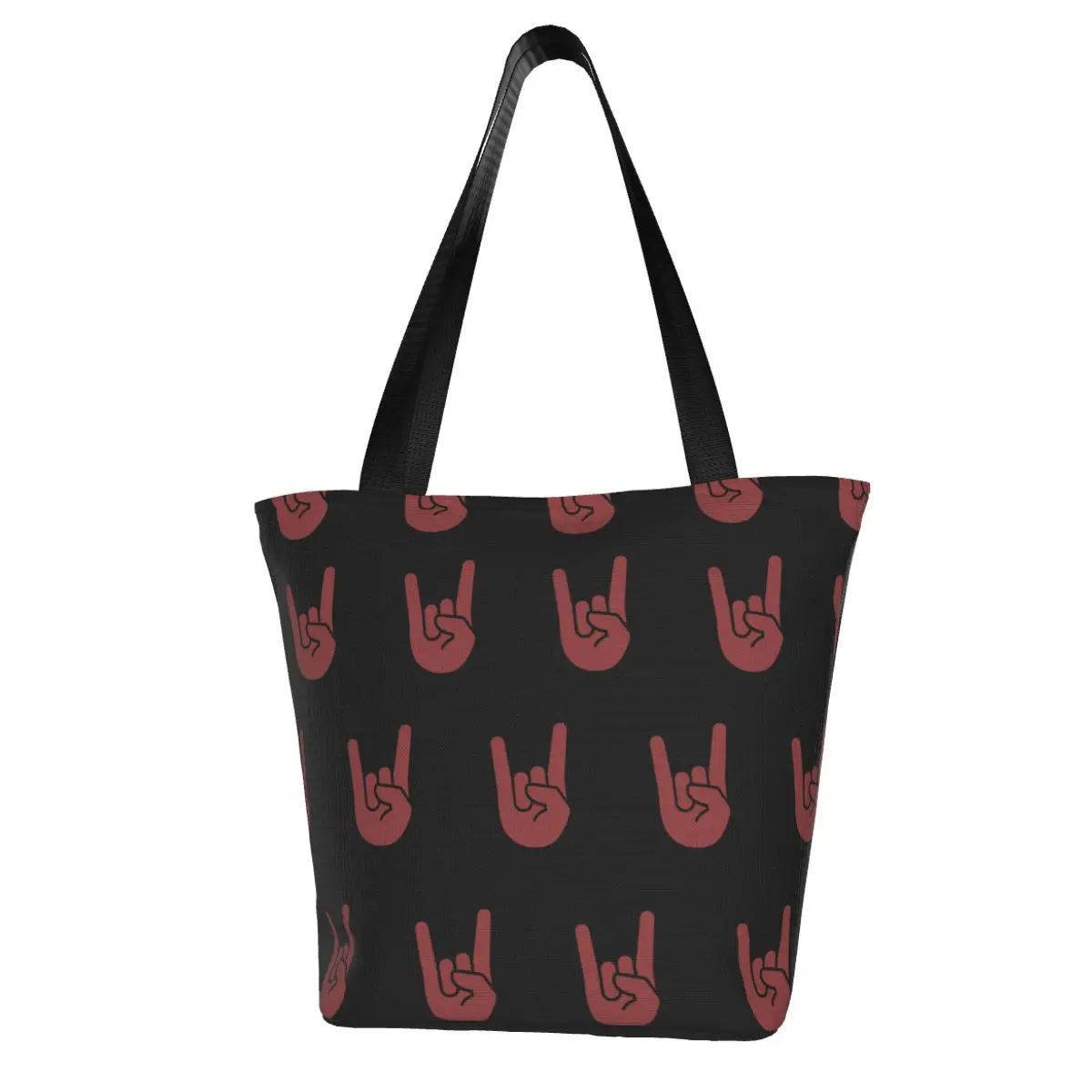 Rock Roll Heavy Metal Music Polyester outdoor girl handbag, woman shopping bag, shoulder bag, canvas bag, gift bag