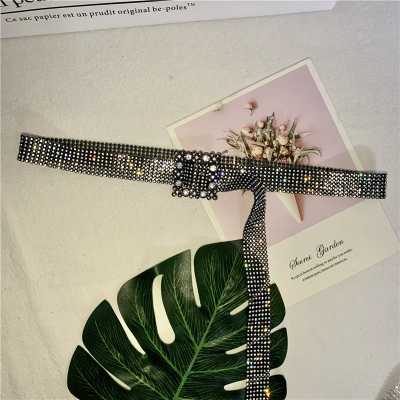 

120CM Brilliant Women's Belt Waist Chain Full Rhinestone Crystal Belt Luxury Large Party Waist Belt for 2021 Fashion