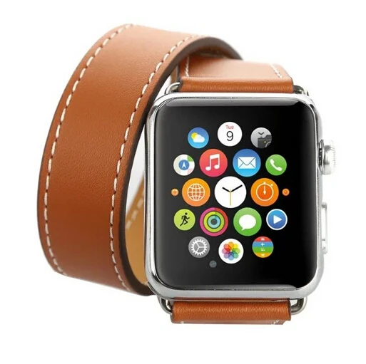 

Series 6/5/4/3/2/1 Genuine Leather Loop Long Double Tour Band for Apple Watch se strap 38mm/42 40 44 Cuff Bracelet