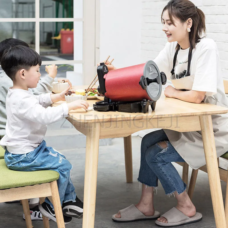 

Automatic Barbecue Machine 360 Degree Rotation Outdoor Home No Oily Smoke Cooking Machine Fried Rice Noodles Adjustable Speed