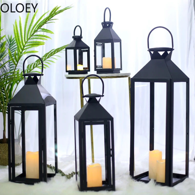 Lantern Metal Windproof Wind Bird Lamp Courtyard Outdoor Large Candlestick Crystal Wedding Centerpieces