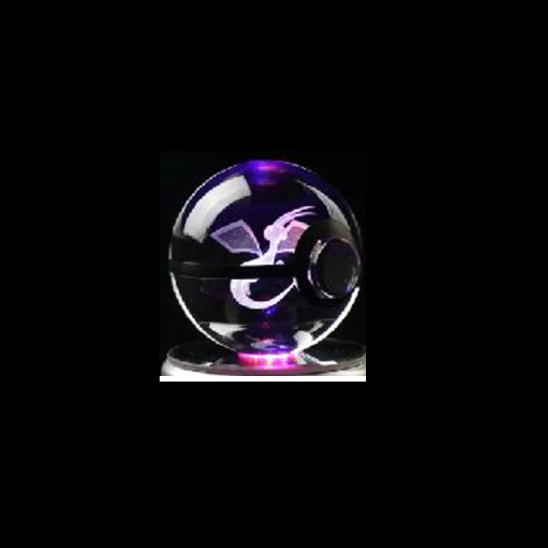 

Flygon 3D Crystal Ball LED Night Light Round Crystal With Black Line Nice Fashion 50mm*50mm Ball With LED Base Crystal Base