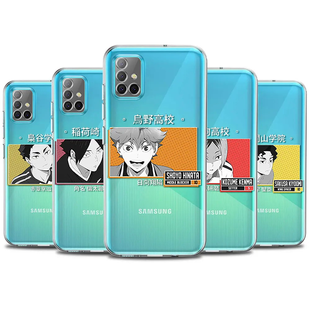 

Volleball Anime Clear Phone Case For Samsung Galaxy A51 A52 A50 A71 A72 A70 A40 A41 A32 5G A31 A21s A21 A12 Cover Coque Shell