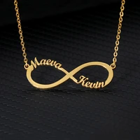 custom infinity two names necklaces for women men gold silver color stainless steel chain personalized pendant necklace jewelry