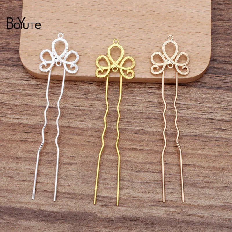 

BoYuTe (10 Pieces/Lot) 20*21MM Metal Alloy Flower Hair Stick Tiara Vintage Diy Bridal Wedding Hair Jewelry Accessories