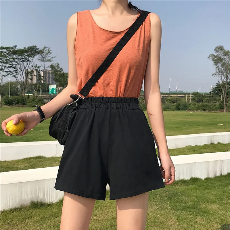 

2020 Summer NEW Fashion Women Shorts Casual High Waist Solid Color Pocket Summer Women's Sports Short Pants