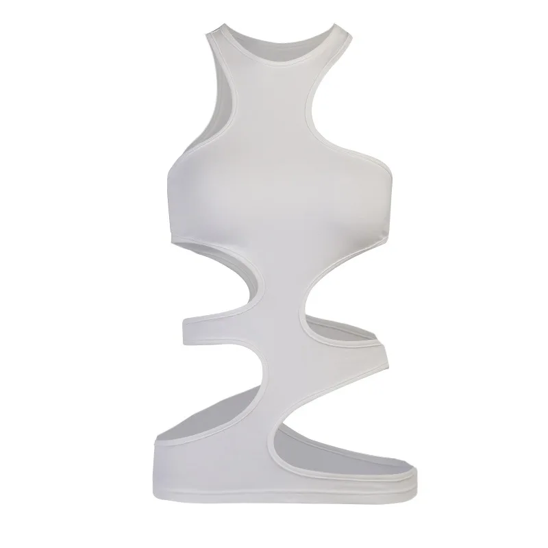 

2021 Summer New Women Chic Sexy Cross Strap Black Cross Bandage Backless Camis Tank High Street Ladies Summer Slim Crop Tops