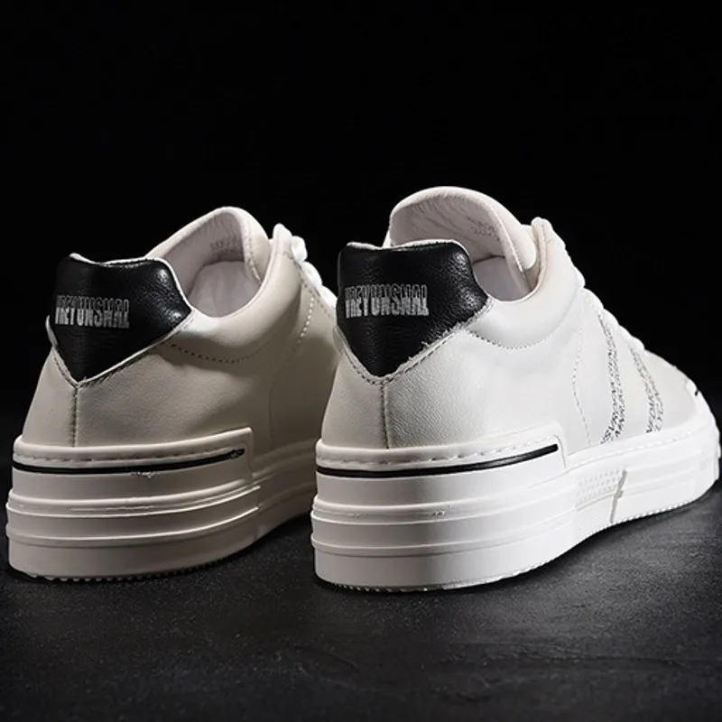 

Fashion Mens Genuine Leather Casual Shoes Lace Up Round Toe Breathable Cowhide Low-Top Mixed Colors Outdoor Active Shoes