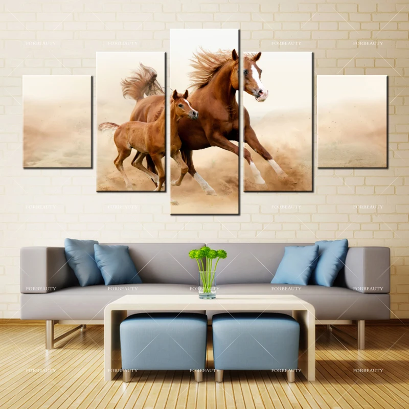 

Forbeauty Canvas Painting Wall Art Horse_cubs_two_run_animals Spray Printing Waterproof Ink Home Decor Oil Paintings Abstract