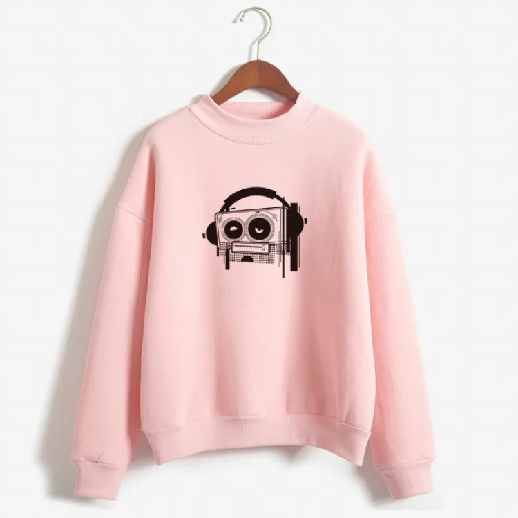 Розовые толстовки Для женщин Kawaii в стиле преппи Свободное свитер вязаные