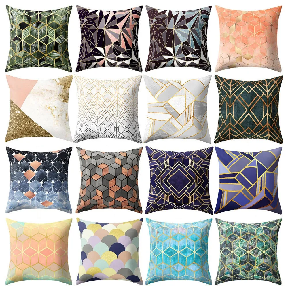 Геометрическая градиентная розовая черная искусственная Обложка персиковая