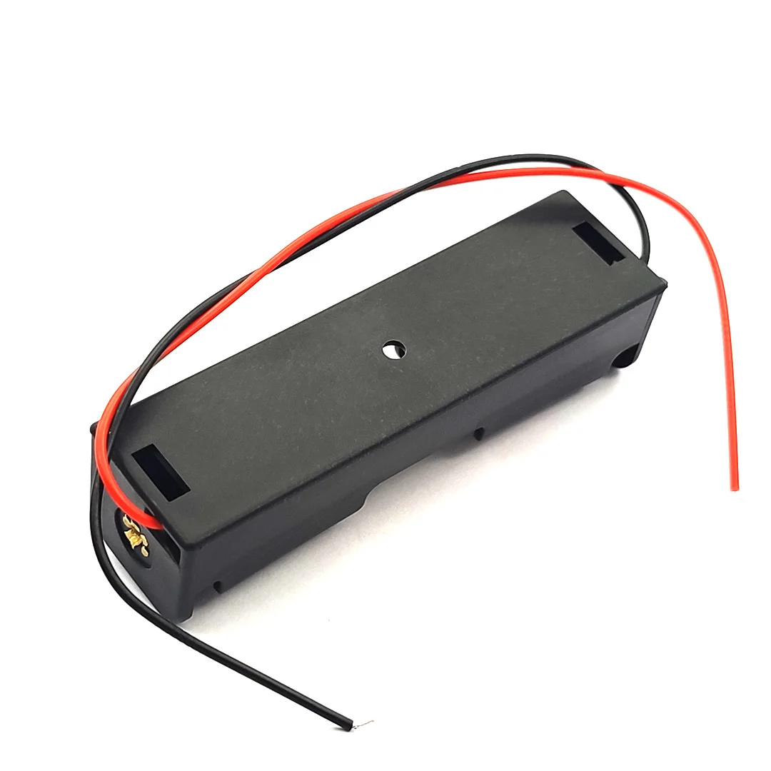 New Plastic 18650 Battery Case Holder Storage Box with Wire Leads for Batteries 3.7V Black |