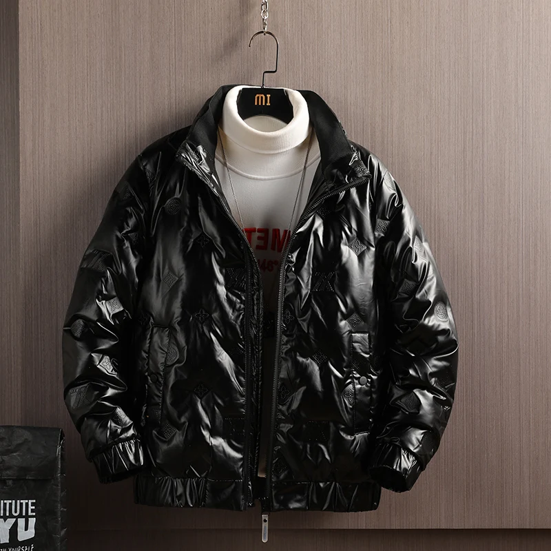 Down jacket for men90% white duck down coat  popular logo winter  medium length light and heavy trend fashion design jacket men