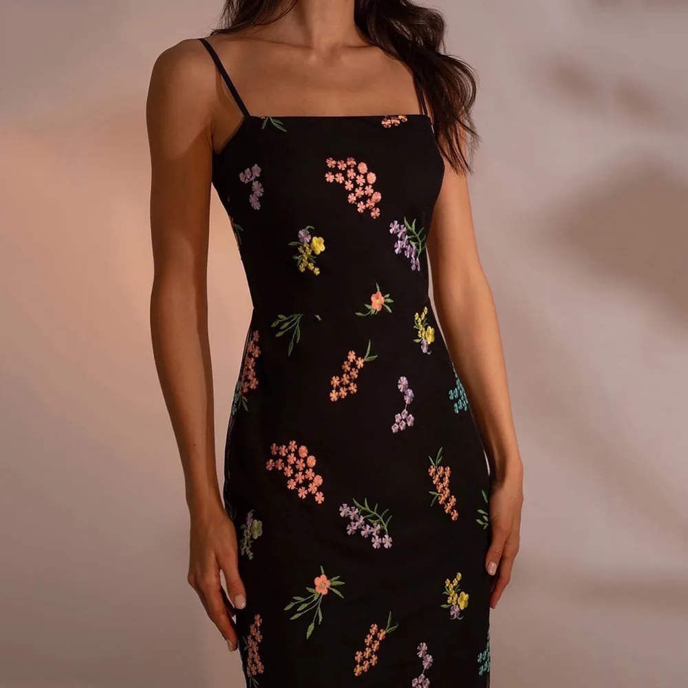 

Western Style Fashion Temperament Elegant 2021 Summer Women's Dress Casual Simple Printing Net Yarn Embroidery