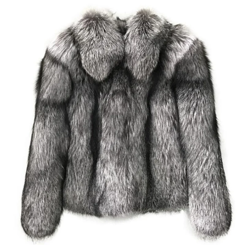 New women's fur coat plush woman faux fox fur jackets slim warm clothes autumn winter European American шуба veste femme шуба